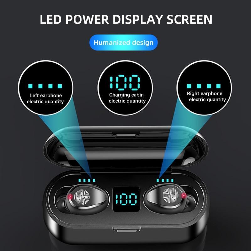Wireless Headphones Bluetooth 5.0 Earphone TWS HIFI Mini In-ear Sports Running Headset Support iOS/Android Phones HD Call